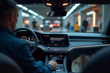 A high-resolution, photo-realistic interior view of a sleek 2024 S60.